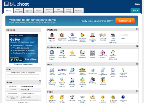 Bluehost Cpanel